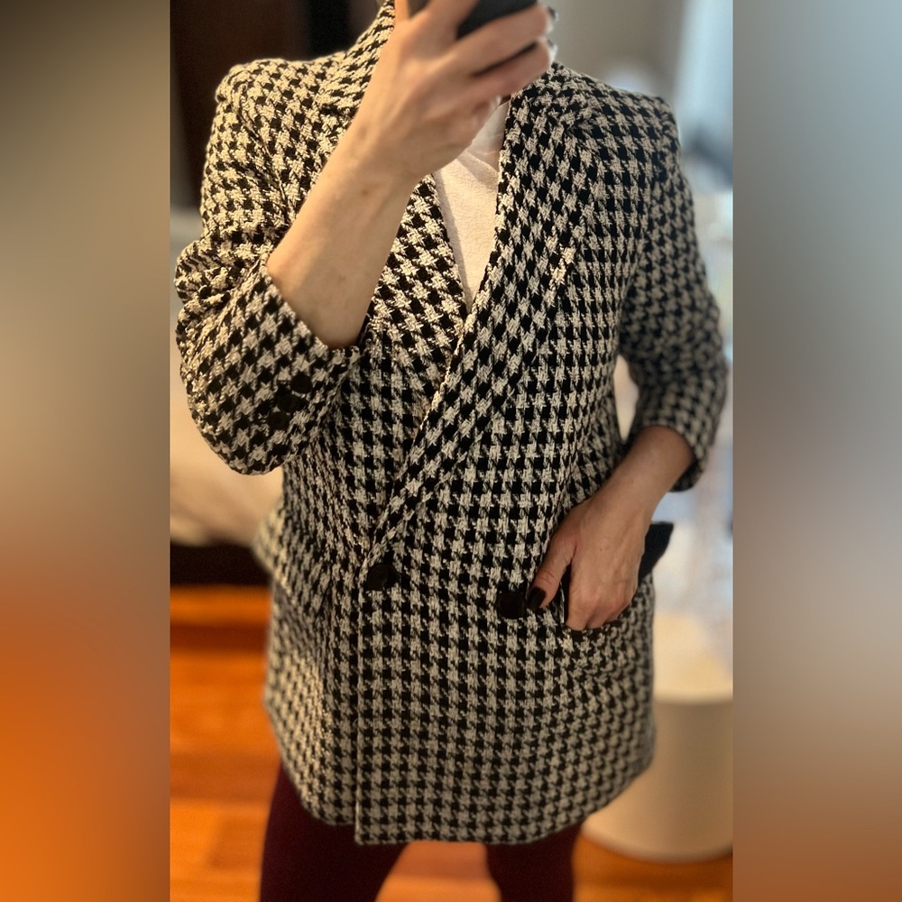 H&M Black and White Houndstooth Jacket